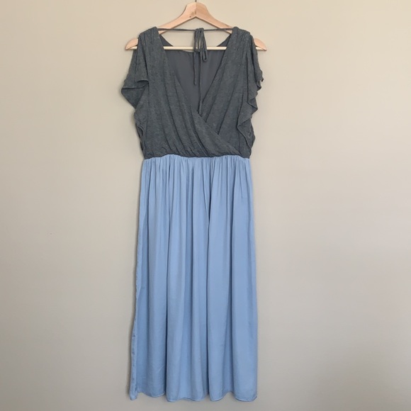 Ann Taylor LOFT Gray and light blue dress - Picture 2 of 6